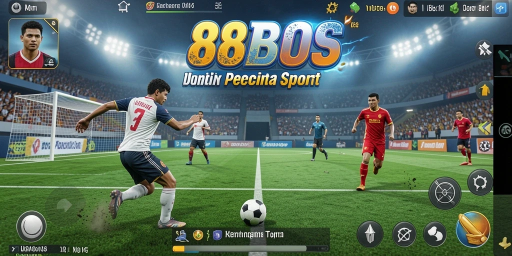 Tampilan gameplay seru dalam 88BOS dengan berbagai karakter olahraga.