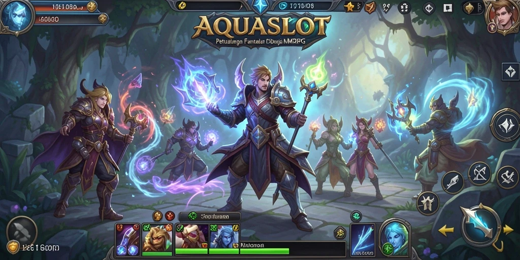 Tampilan gameplay AQUASLOT yang menampilkan aksi seru dalam dunia MMORPG.