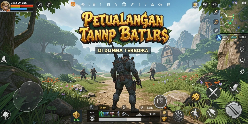Screenshot GACOR77 menampilkan luasnya dunia terbuka yang memukau.