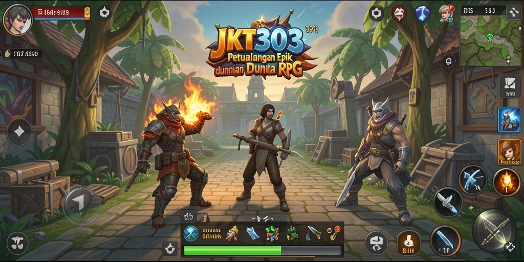 Tampilan gameplay menarik JKT303 menampilkan petualangan RPG yang mendebarkan.