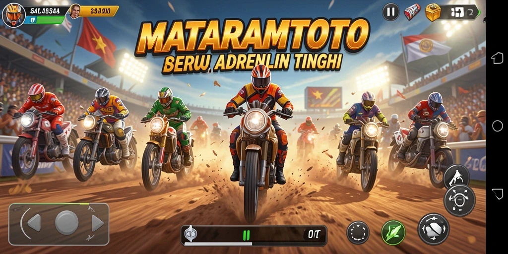 Tampilan menegangkan balapan di lintasan dengan kecepatan tinggi.