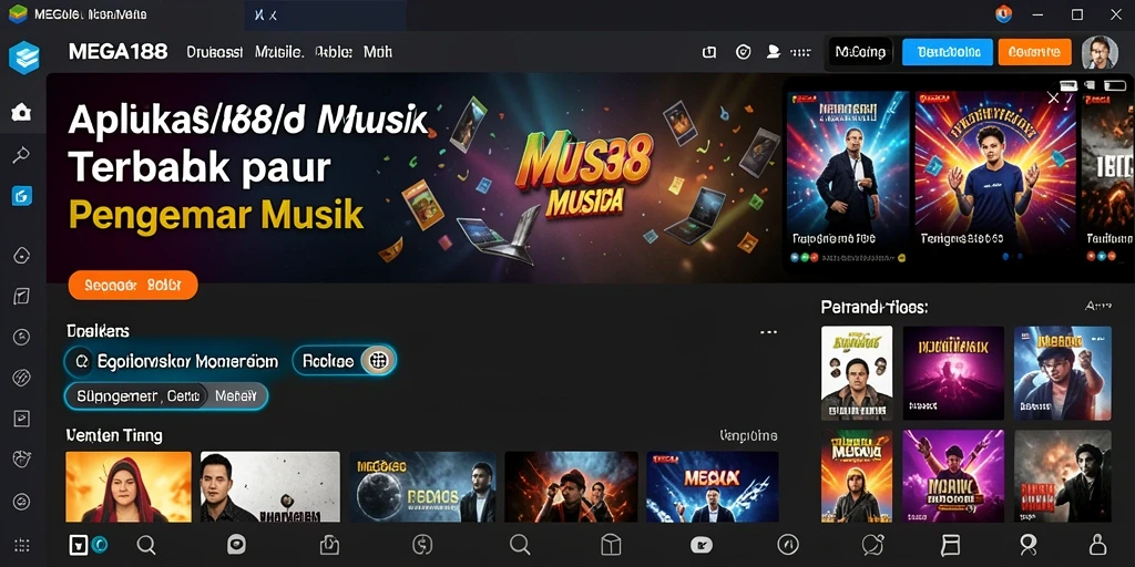 Tampilan gameplay MEGA188 menampilkan koleksi lagu yang menarik.