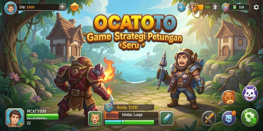 Screenshot gameplay OCATOTO menampilkan aksi seru dalam membangun kerajaan.