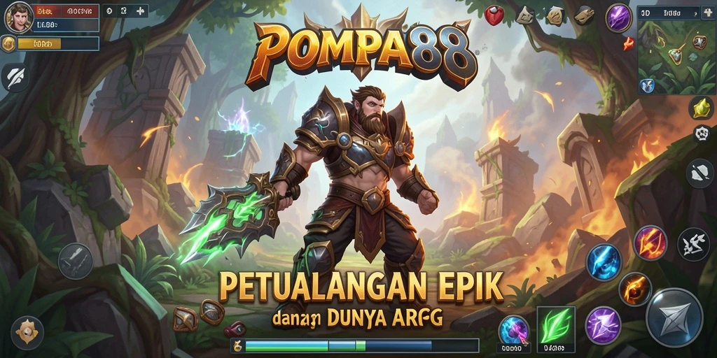 Screenshot POMPA88 menampilkan aksi pertarungan seru dalam petualangan ARPG.