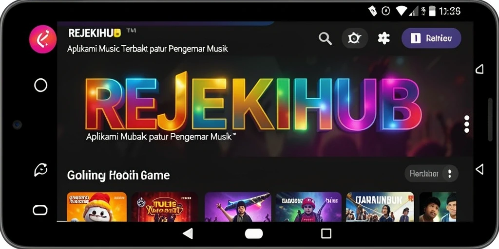 Screenshot gameplay REJEKIHUB menampilkan antarmuka aplikasi musik yang menarik.