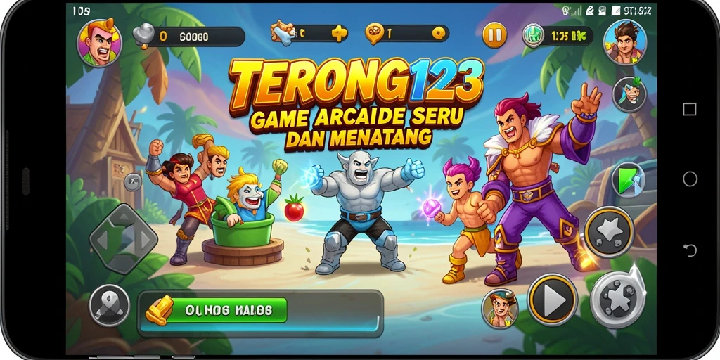 Screenshot utama menunjukkan gameplay seru dari TERONG123.