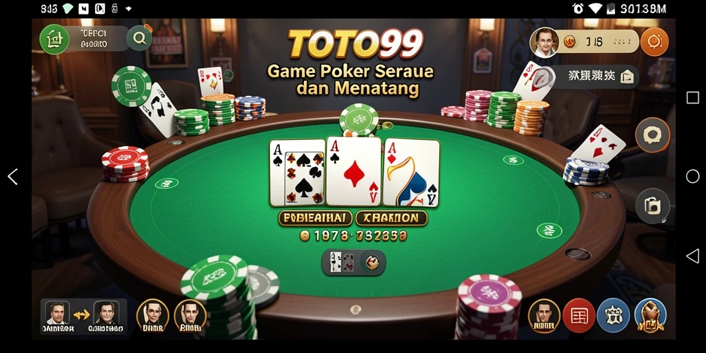 Screenshoot gameplay TOTO99 yang menampilkan momen seru permainan poker.